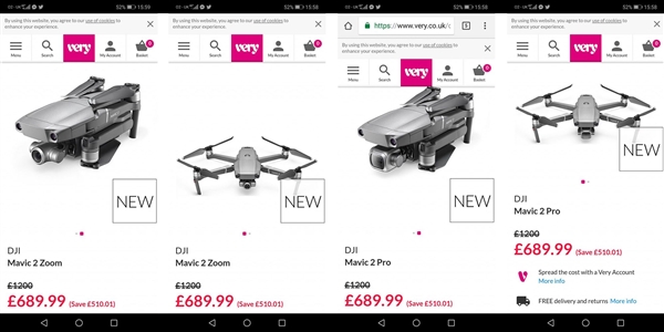 英国零售商曝光大疆Mavic 2 Pro/Zoom无人机：卖6000元？